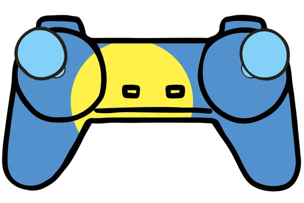 Retro Gaming Controller com a bandeira de Palau —  Vetores de Stock