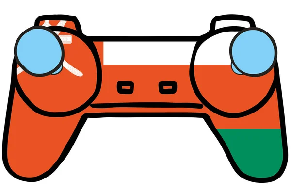 Retro Gaming Controller com a bandeira de Omã — Vetor de Stock