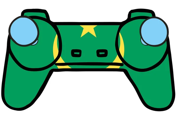 Retro Gaming Controller com a bandeira da Mauritânia — Vetor de Stock