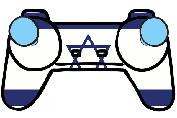 이스라엘의 국기와 복고풍 게임 컨트롤러 — 스톡 벡터