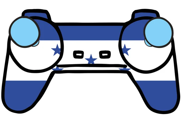 Retro gaming controller met de vlag van Honduras — Stockvector