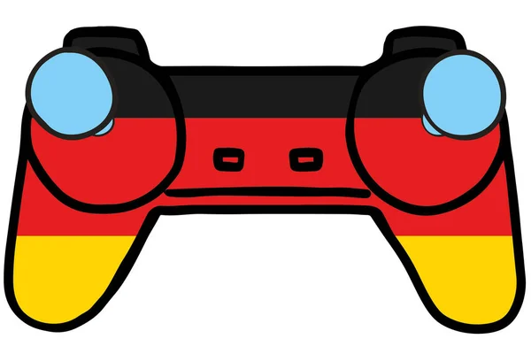 Retro Gaming Controller mit der Flagge von Deutschland — Stockvektor