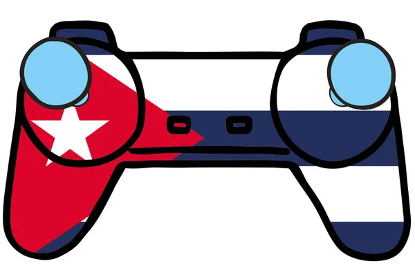 Retro Gaming Controller com a bandeira de Cuba — Vetor de Stock