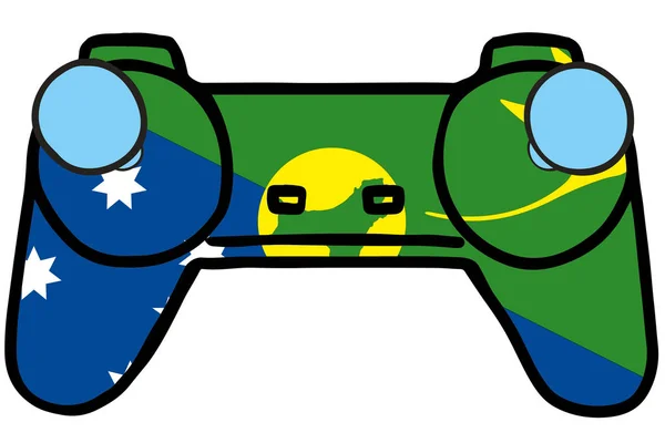 Retro-Gaming-Controller mit der Flagge der Weihnachtsinsel — Stockvektor