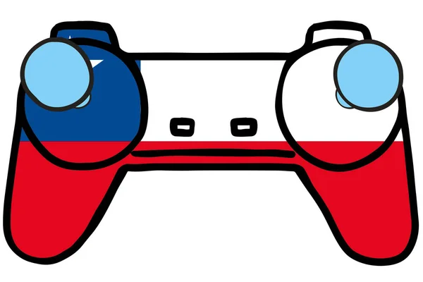 Retro Gaming Controller com a bandeira do Chile — Vetor de Stock