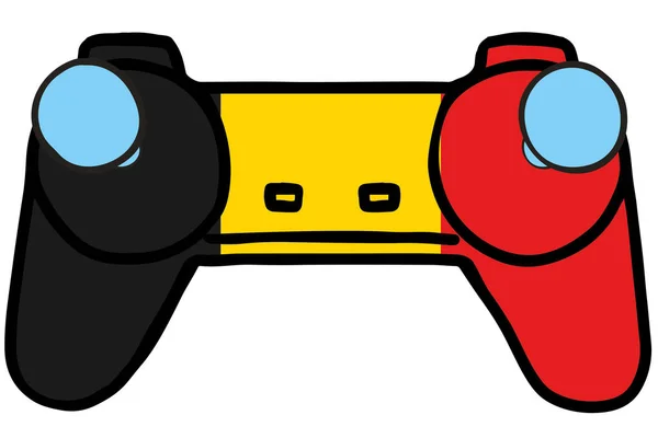 Retro Gaming Controller con la bandiera di Belgium — Vettoriale Stock