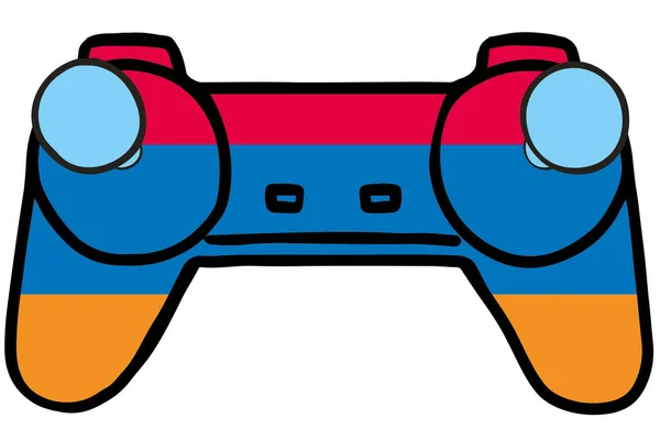 Retro-Gaming-Controller mit der Flagge von Armenien — Stockvektor