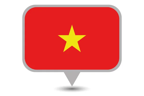 Bandera de Vietnam País Ilustrado — Archivo Imágenes Vectoriales