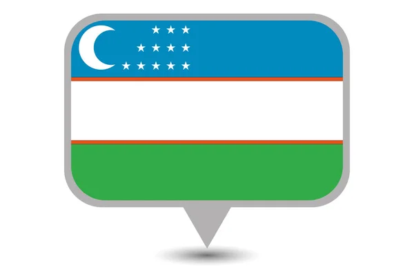 Ilustrovaná vlajka Uzbekistánu — Stockový vektor