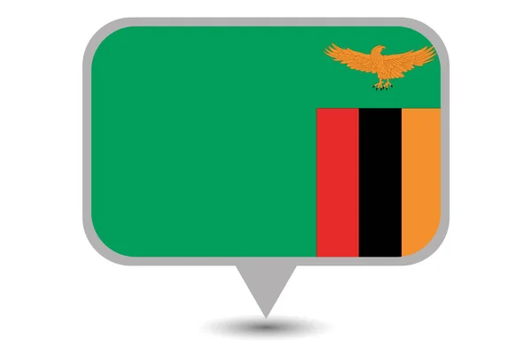 Illustrerad landsflagga i Zambia — Stock vektor
