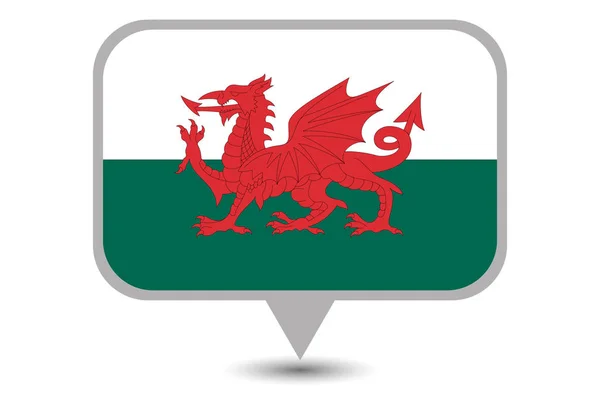 Illustrerade land flagga Wales — Stock vektor