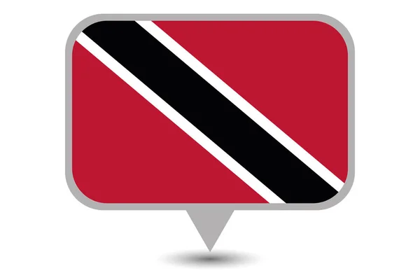 Illustrated Country Flag of  Trinidad and Tobago — Stock Vector