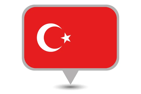 Bandiera nazionale illustrata della Turchia — Vettoriale Stock