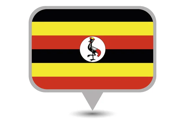 Pays illustré Drapeau de l'Ouganda — Image vectorielle