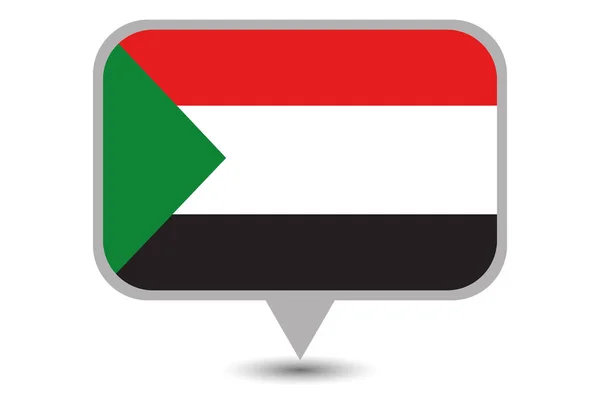 Illustrierte Landesflagge des Sudan — Stockvektor