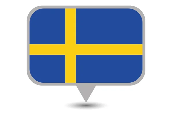 İsveç 'in Resimli Ülke Bayrağı — Stok Vektör