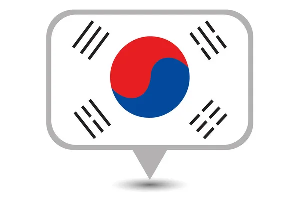 Bandeira do país ilustrada da Coreia do Sul —  Vetores de Stock