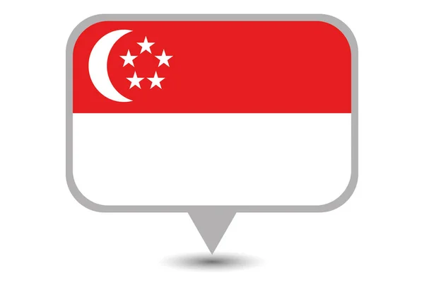 Bandera de país ilustrada de Singapur — Vector de stock
