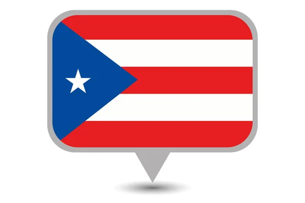 Geïllustreerde vlag van Puerto Rico — Stockvector