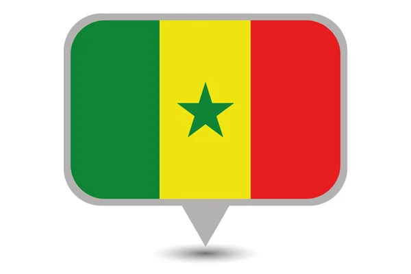 Pays illustré Drapeau du Sénégal — Image vectorielle