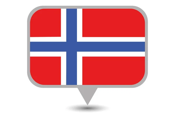 Illustrerad norsk flagga — Stock vektor
