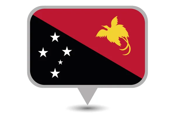 Bandiera Nazione Illustrata della Papua Nuova Guinea — Vettoriale Stock