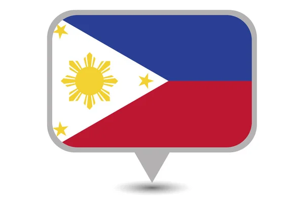 Bandera de país ilustrada de Filipinas — Vector de stock