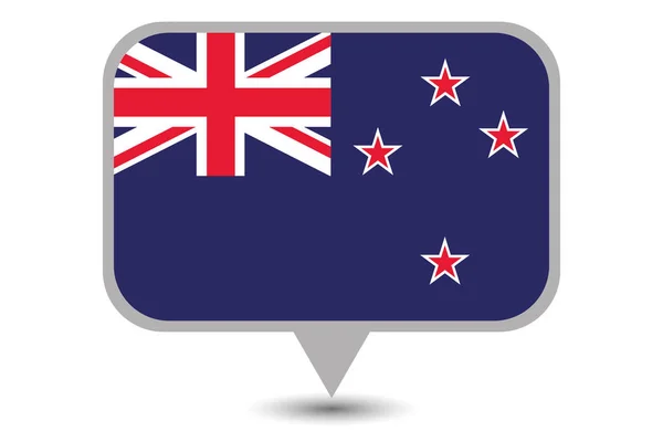 Illustrated Country Flag of  New Zealand — Stock Vector