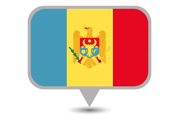 Illustrierte Flagge der Republik Moldau — Stockvektor