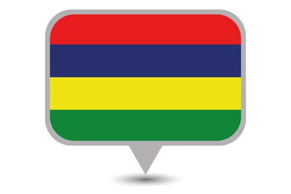 Illustrerade land flagga Mauritius — Stock vektor