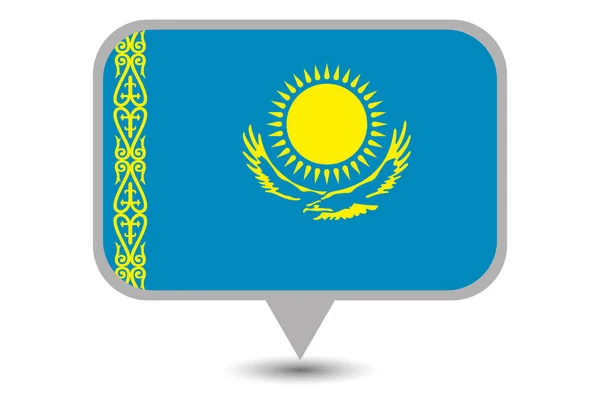 Vyobrazena vlajka Kazachstánu — Stockový vektor