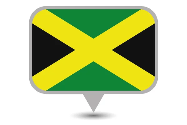 Illustrerad land flagga Jamaica — Stock vektor