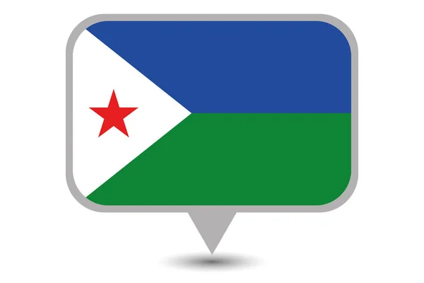 Bandera de país ilustrada de Yibuti — Archivo Imágenes Vectoriales