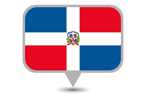 Bandera de país ilustrada de República Dominicana — Vector de stock