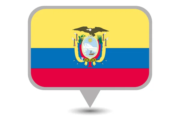 Ekvador Resimli Ülke Bayrağı — Stok Vektör