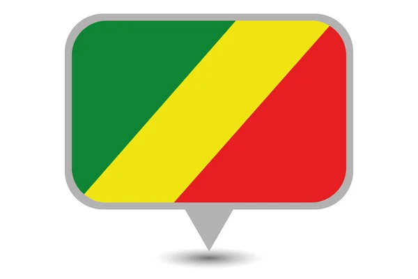 Kongos illustrerade landsflagga — Stock vektor