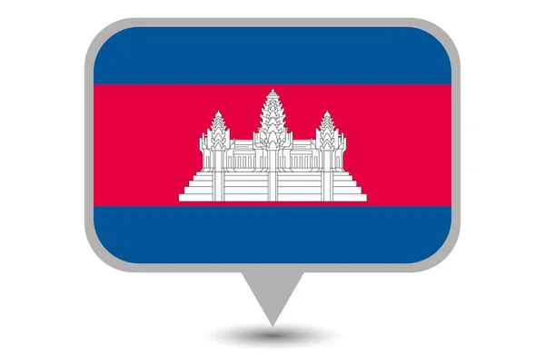 Pays illustré Drapeau du Cambodge — Image vectorielle