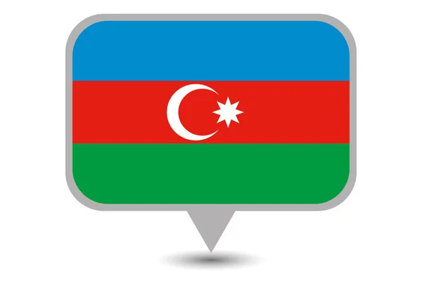 Azerbaycan 'ın Resimli Ülke Bayrağı — Stok Vektör