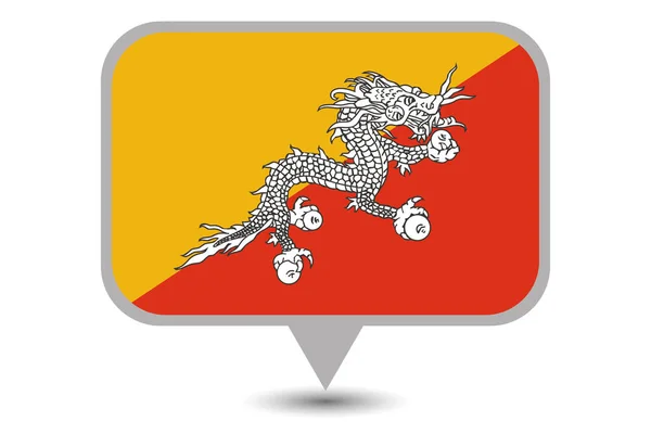 Ilustrovaná vlajka země Bhútánu — Stockový vektor