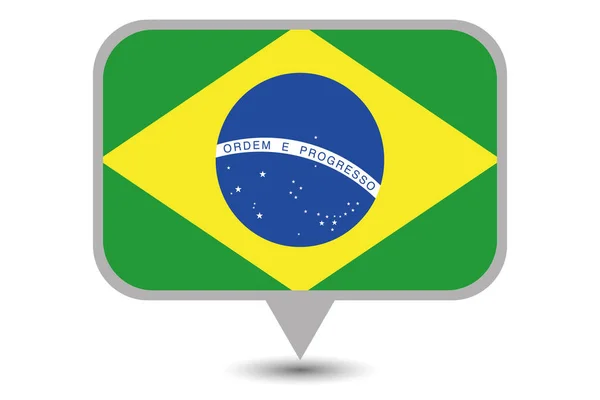 Illustrerade land flagga Brasilien — Stock vektor