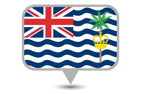 Illustrerad land flagga av Brittiska territoriet i Indiska oceanen — Stock vektor