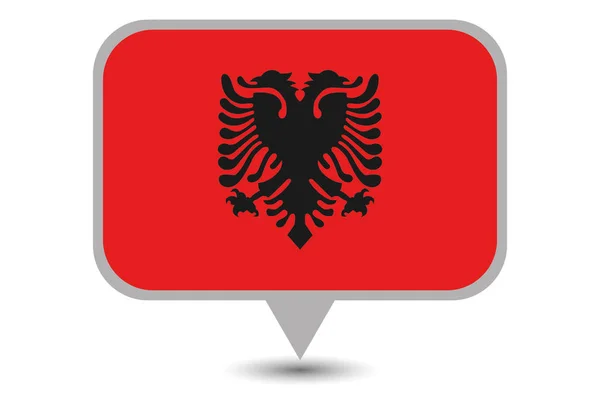 Pays illustré Drapeau de l'Albanie — Image vectorielle