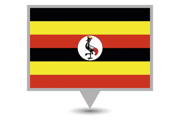 Pays illustré Drapeau de l'Ouganda — Image vectorielle