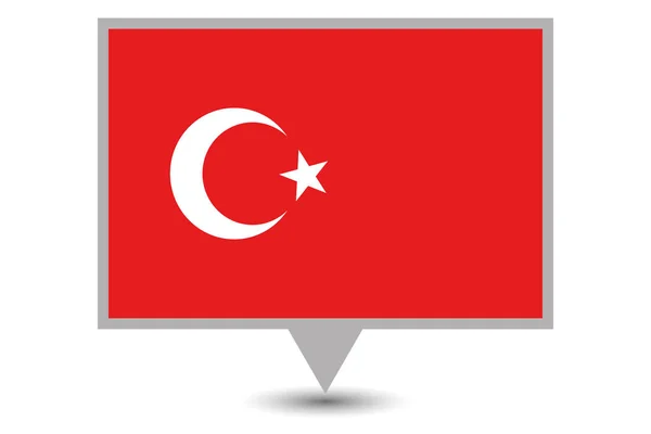 Pays illustré Drapeau de la Turquie — Image vectorielle