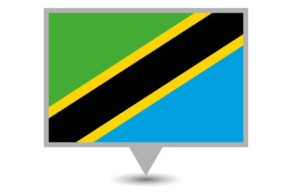 Pays illustré Drapeau de la Tanzanie — Image vectorielle