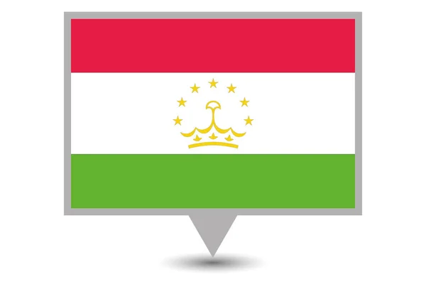 Bandera de país ilustrada de Tayikistán — Archivo Imágenes Vectoriales