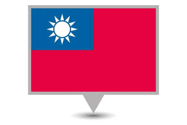 Εικονογραφημένη σημαία χώρας της Ταϊβάν — Διανυσματικό Αρχείο
