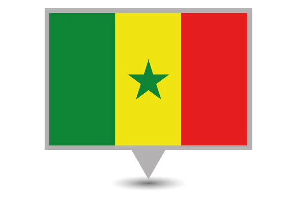 Pays illustré Drapeau du Sénégal — Image vectorielle