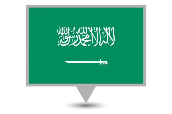 Negara Ilustrated Bendera Arab Saudi - Stok Vektor