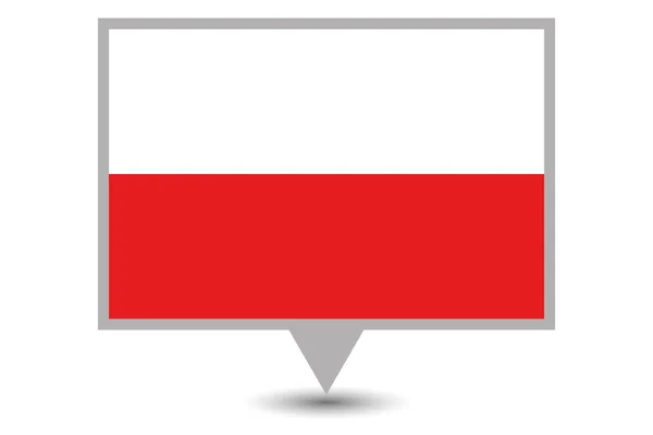 Illustrated Country Flag of  Poland — Stock Vector